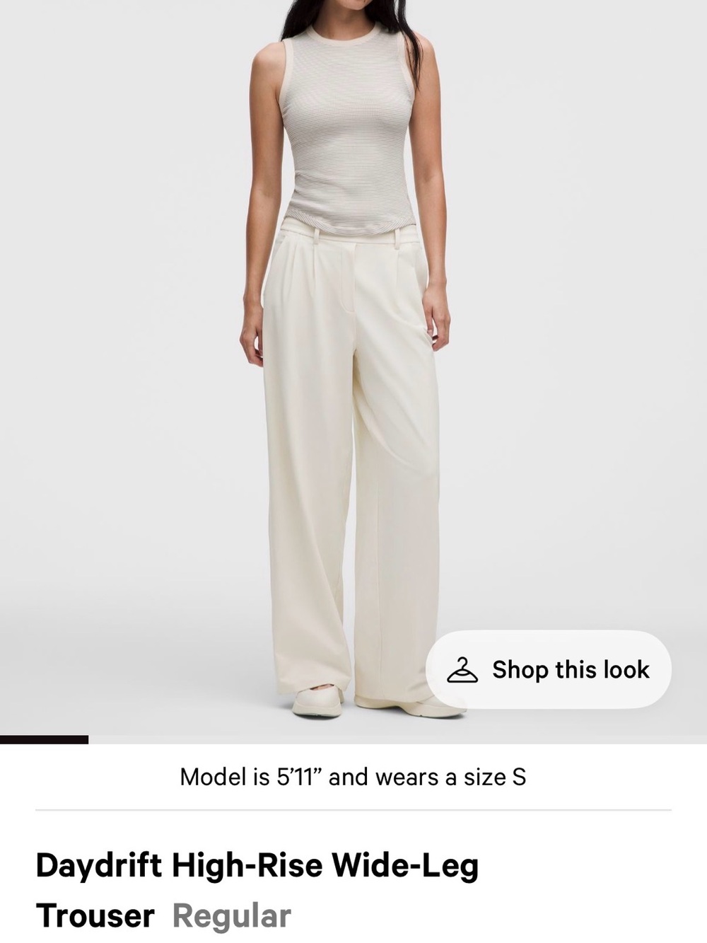 lululemon athletica ivory High-Rise Wide-Leg Trousers